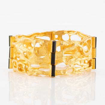 Björn Weckström, bracelet, "Offereld", 18K gold with tourmaline sticks, Lapponia 1972.