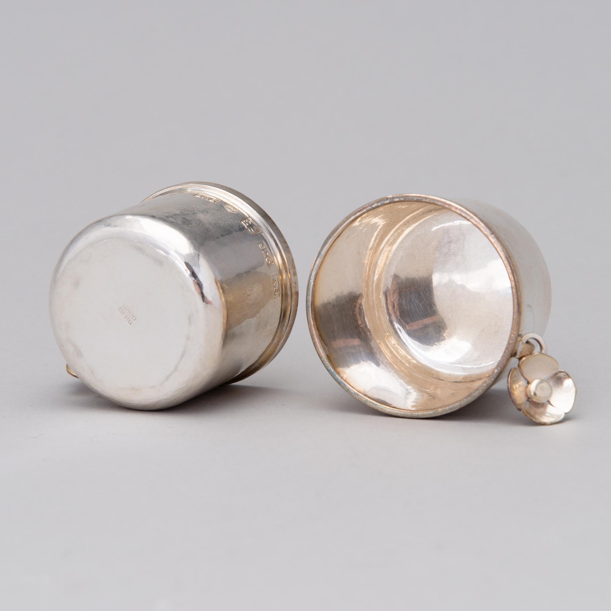TWO SILVER BEAKERS, Tammisaari 1978.