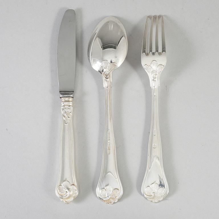 A Cohr 'Sachsisk' model silver cutlery, Denmark, mid 20th century (36 pieces).