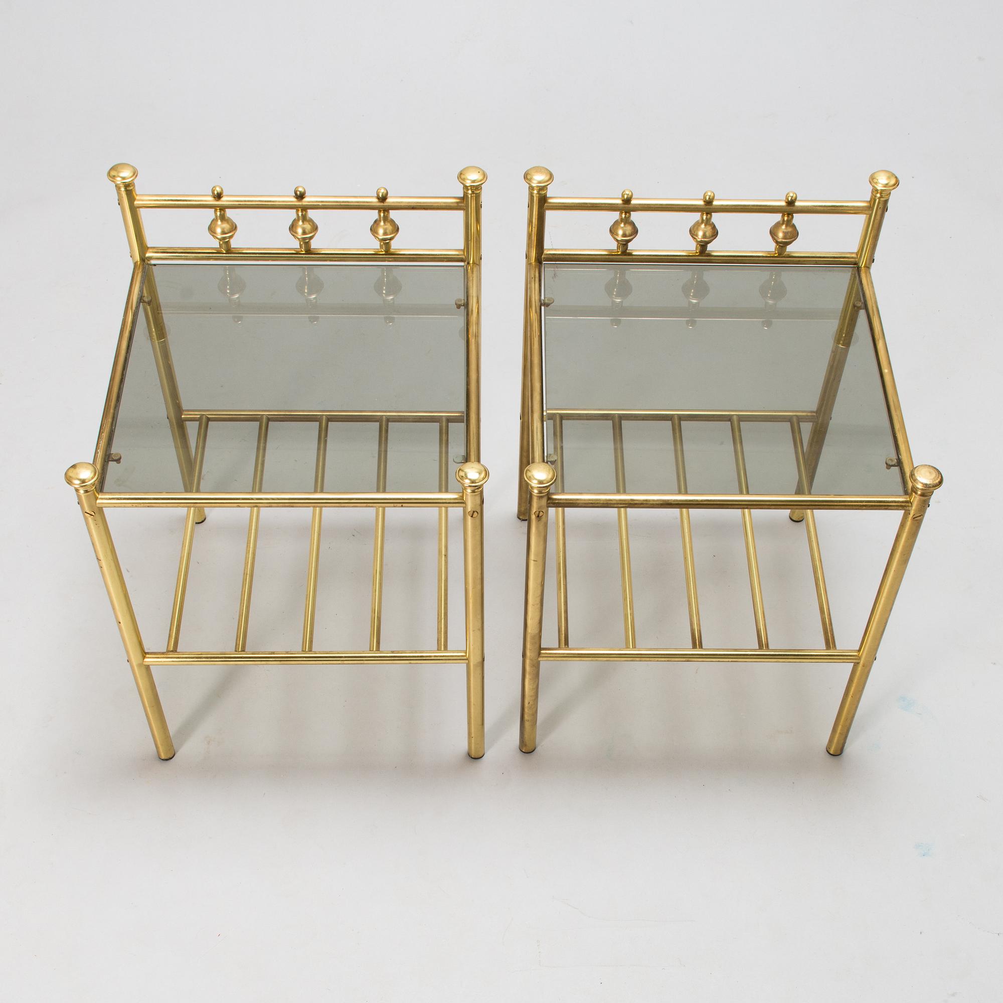 A pair of late 20th-century bed side tables.