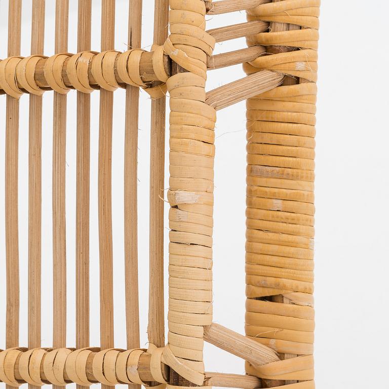 A mid-20th-century rattan serving tray, retailer Artek.