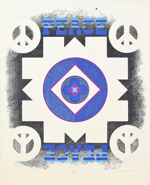 FÄRGLITOGRAFIER, 7 st, ur portfolion; Peace Portfolio, 1970.