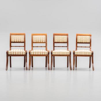 A set of four Swedish Empire chairs, attributed C F Sundvall.