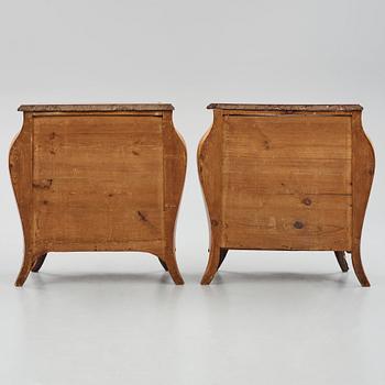 A pair of Swedish Rococo commodes by J Neijber (master in Stockholm 1768-1795), 18th century.