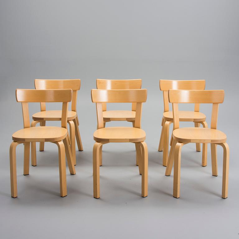 STOLAR, 6 st, modell 69, Alvar Aalto, Artek 2000-början.