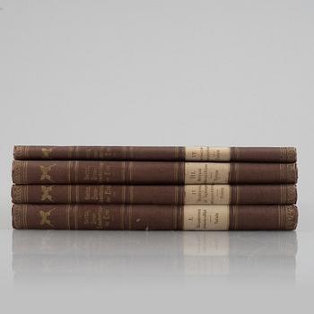 Four volumes of "Die Gross Schmetterling der Erde" by Dr. Adalbert Seitz, Stuttgart, Germany, 1912-15.