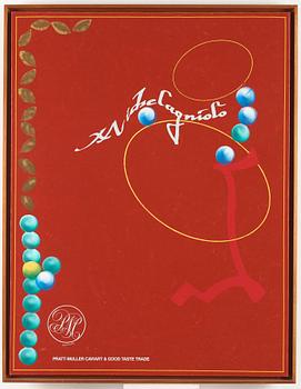 Carl Fredrik Reuterswärd, "PMCGTT - Michelangelo+Leonardo on red BG".