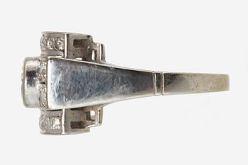 Ring 14K whitegold brilliant and single-cut diamonds approx 0,90 ct.