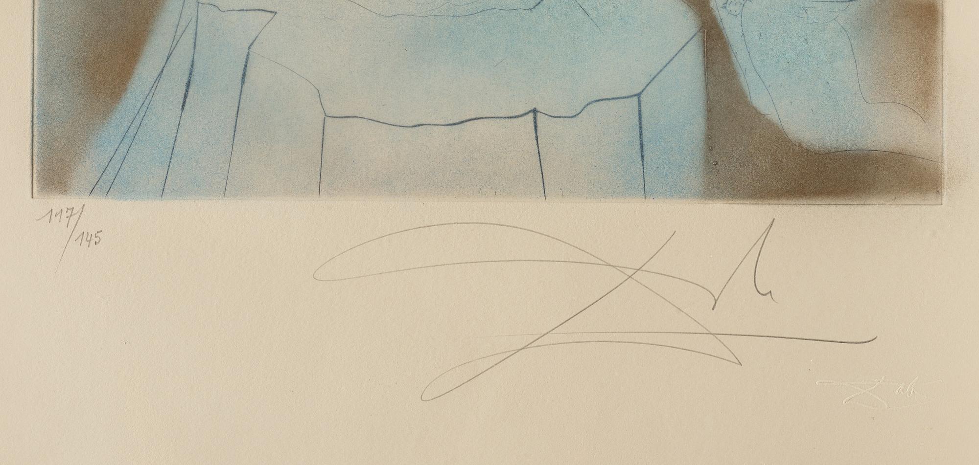 SALVADOR DALÍ, colour aquatint etching, signed in pencil and numbered 117/145.