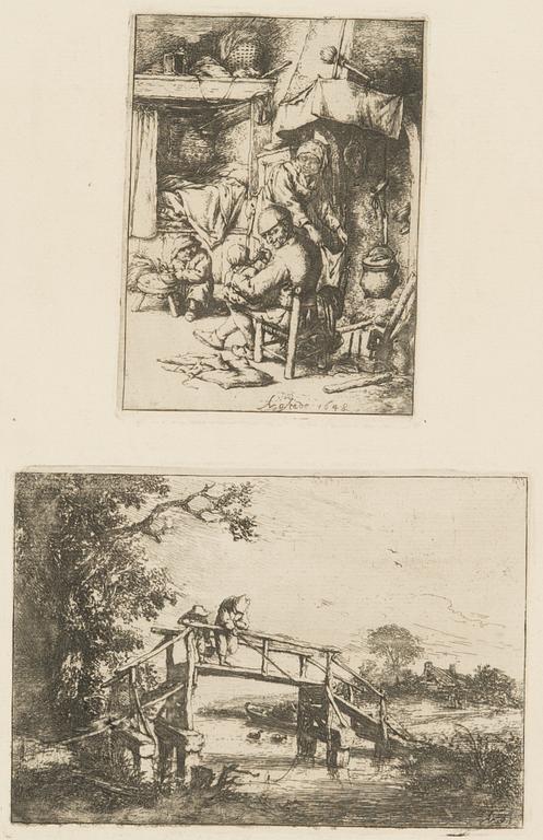 Adriaen van Ostade, two etchings.