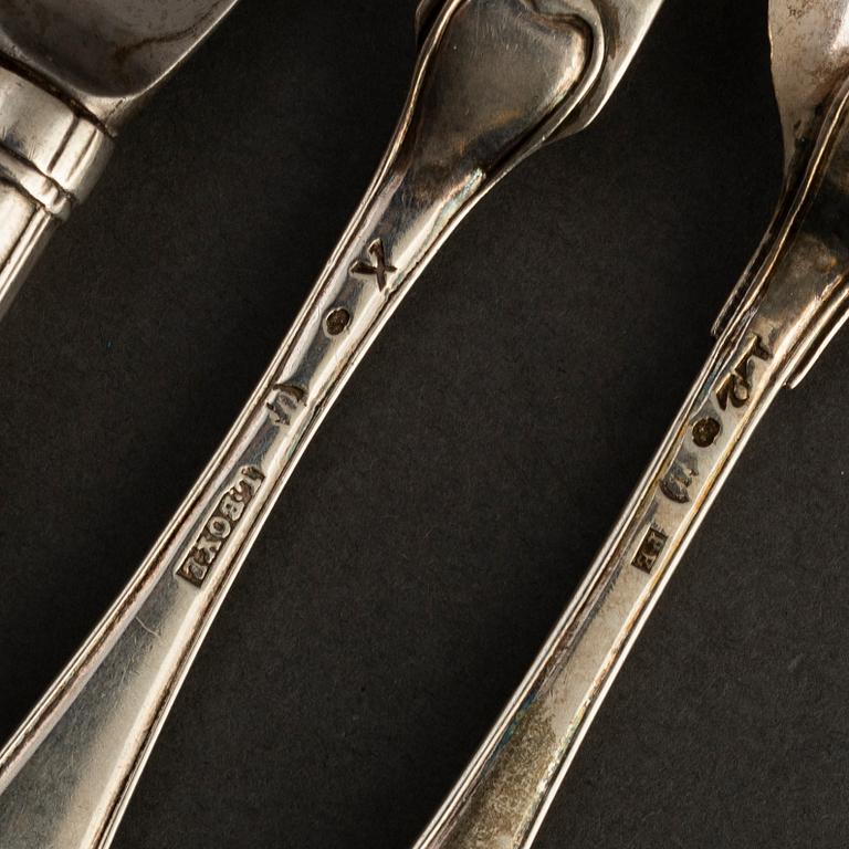 3 pcs silver cutlery. Among others Petter Eneroth Stockholm 1793.