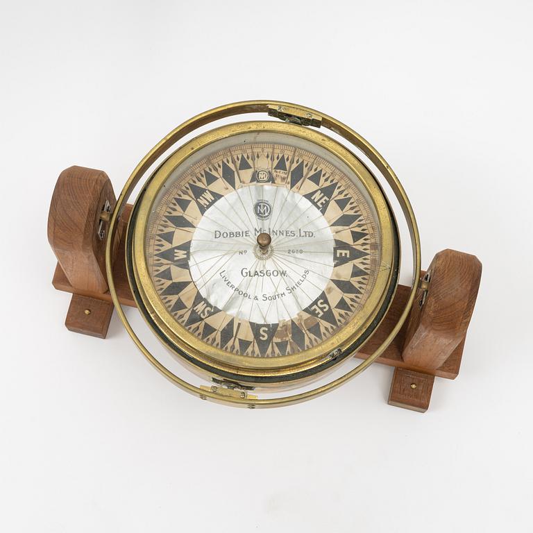 A Brass Ship's Compass, Glasgow, first half of the 20th Century.