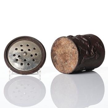 Carl Elmberg, a ”Tobaksburk N:r 1” tobacco jar with lid, Näfveqvarns bruk.
