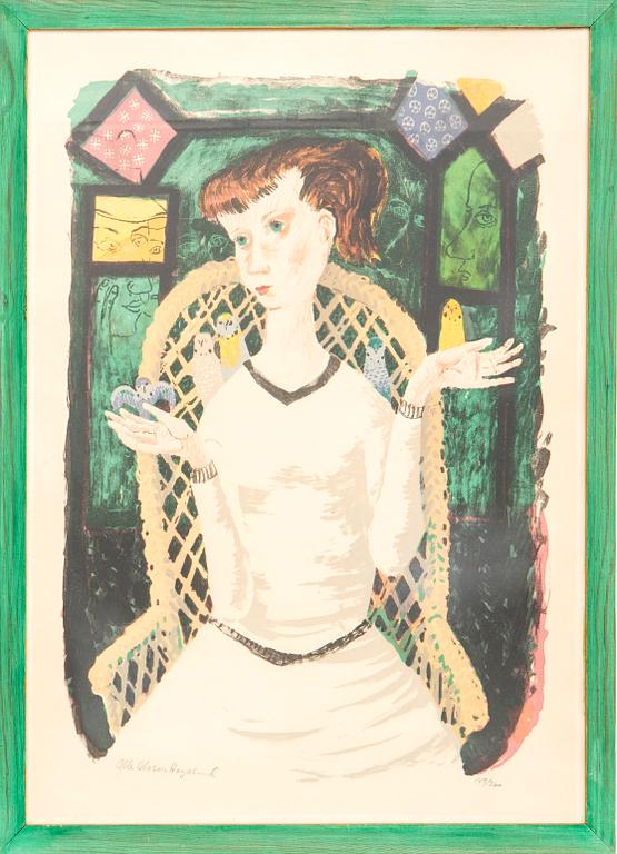 Olle Olsson-Hagalund, Girl with budgerigars.