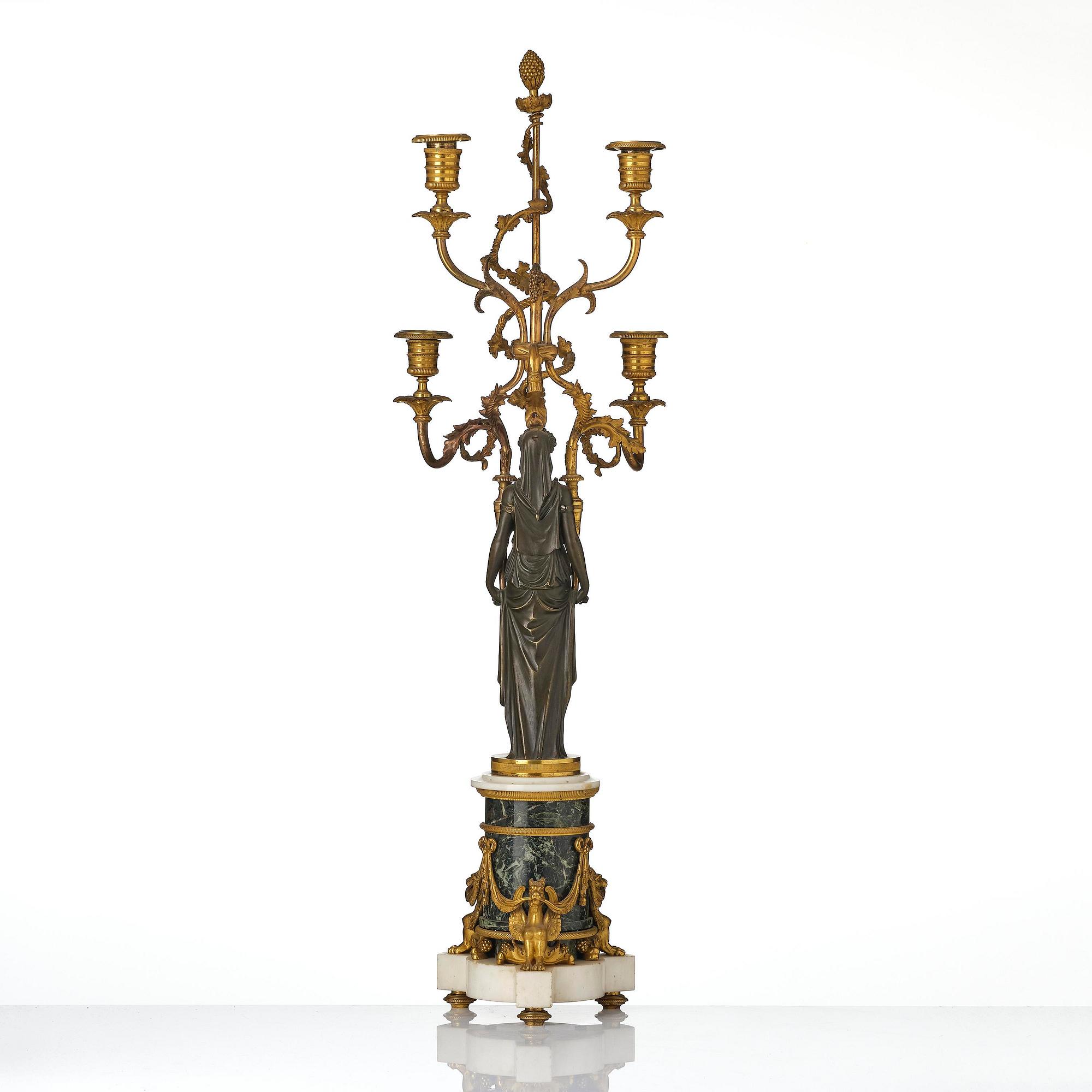 Kandelaber, för fyra ljus, Parisarbete, François Rémonds art, 1700-talets slut, Louis XVI.