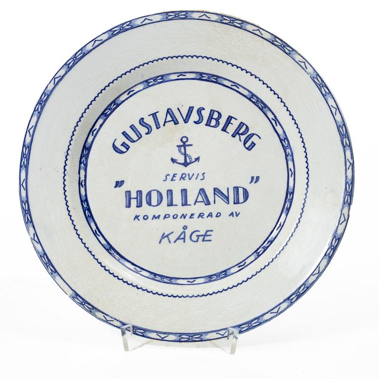 Wilhelm Kåge, Five test plates, porcelain and stoneware, Gustavsberg, 1920s-50s.