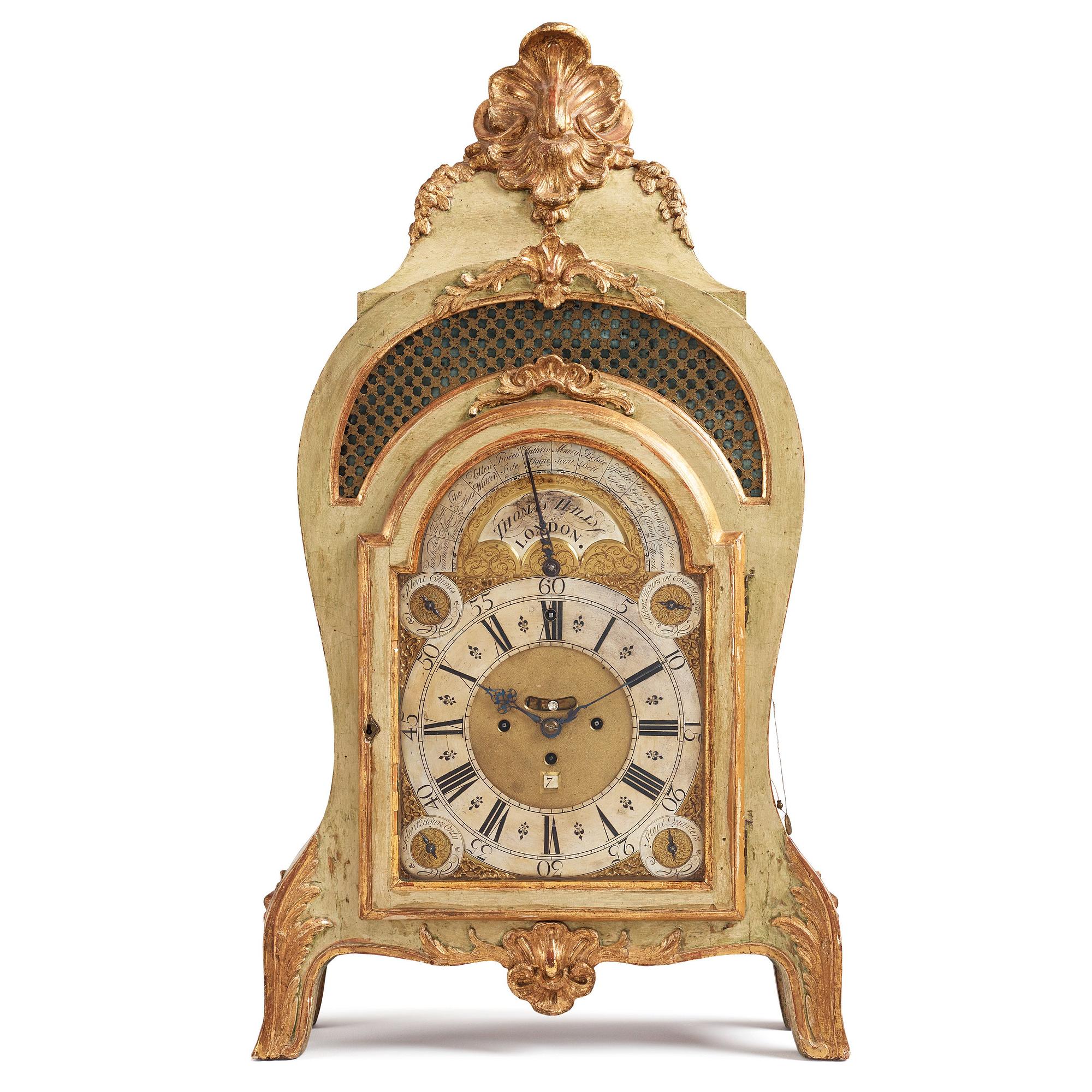 Konsolur, av Thomas Hally London, omkring år 1700, Barock, fodral Sverige 1700-talets mitt, Rokoko.