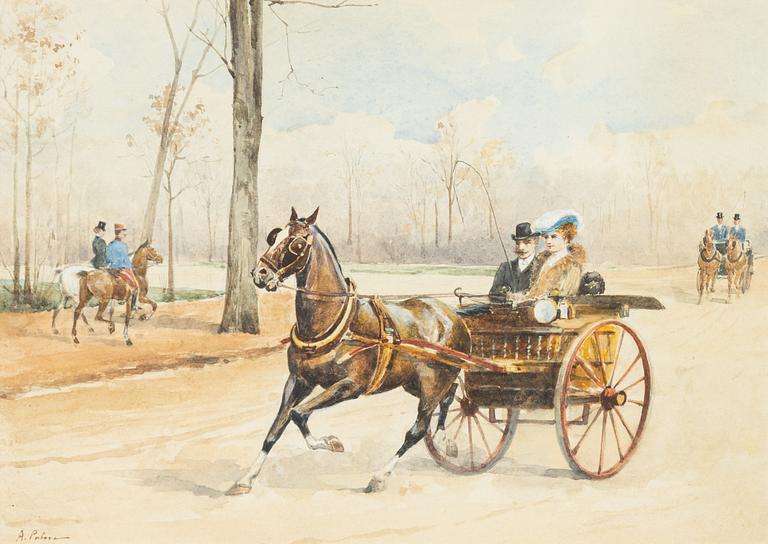 Anna Palm de Rosa, Elegant sällskap i häst och vagn.