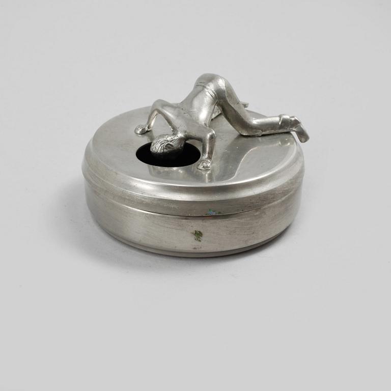 MANSCHETTKNAPPSASK, tenn, "Originell", Widerholm & Dahlberg, Eskilstuna, 1930/40-tal.