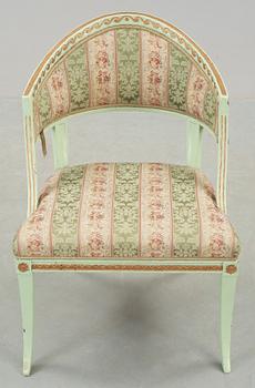 BALJFÅTÖLJ, sengustaviansk, omkr 1800.