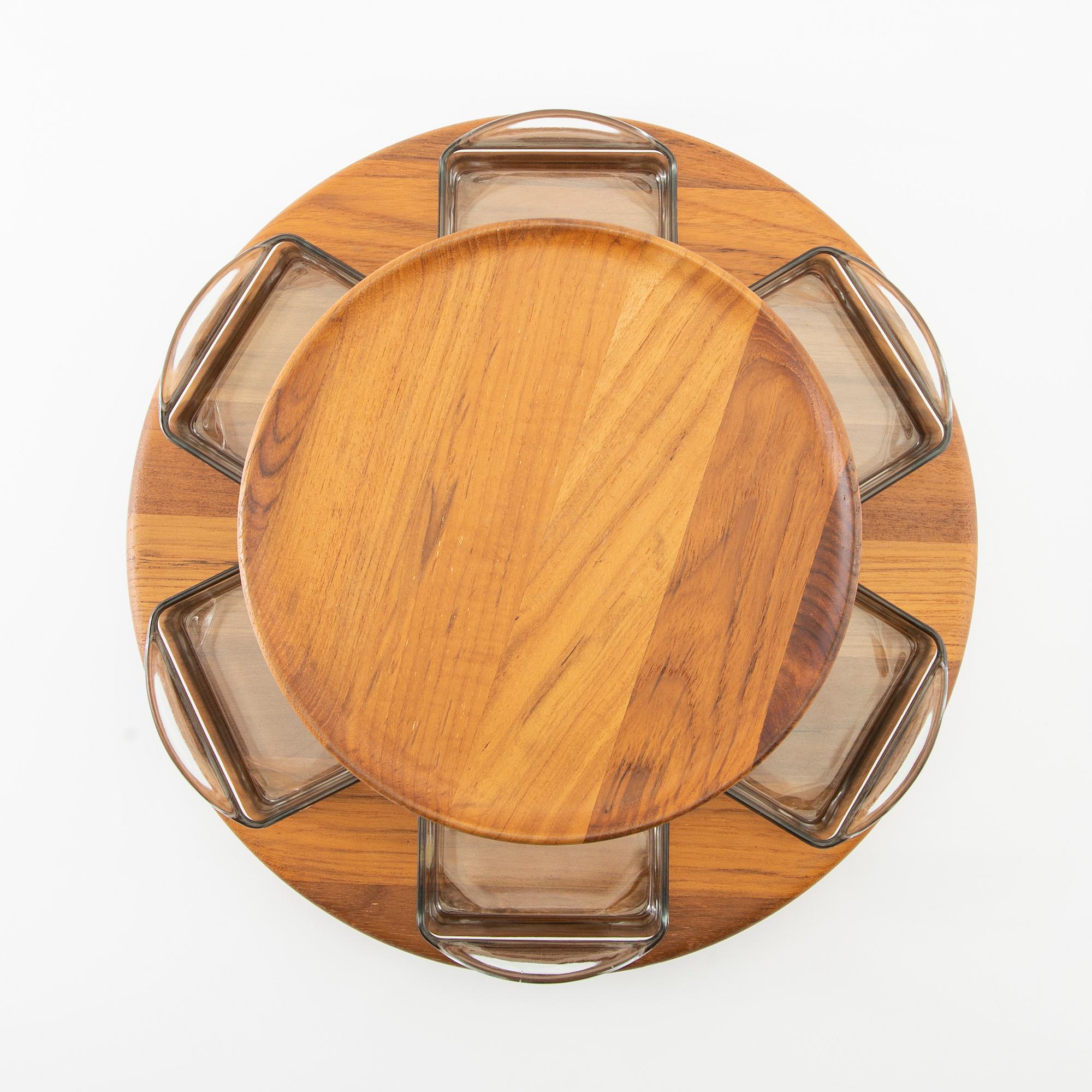 Serveringsbricka, så kallad "Lazy Susan", Digsmed Danmark 1960/70-tal.