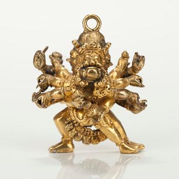 HÄNGE, förgylld brons, buddhistiskt, Indien 1700/1800-tal.