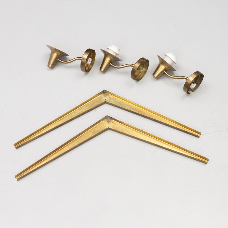 Harald Notini, attributed to, custom-made wall lamp, possibly by Arvid Böhlmarks Lampfabrik 1950s.