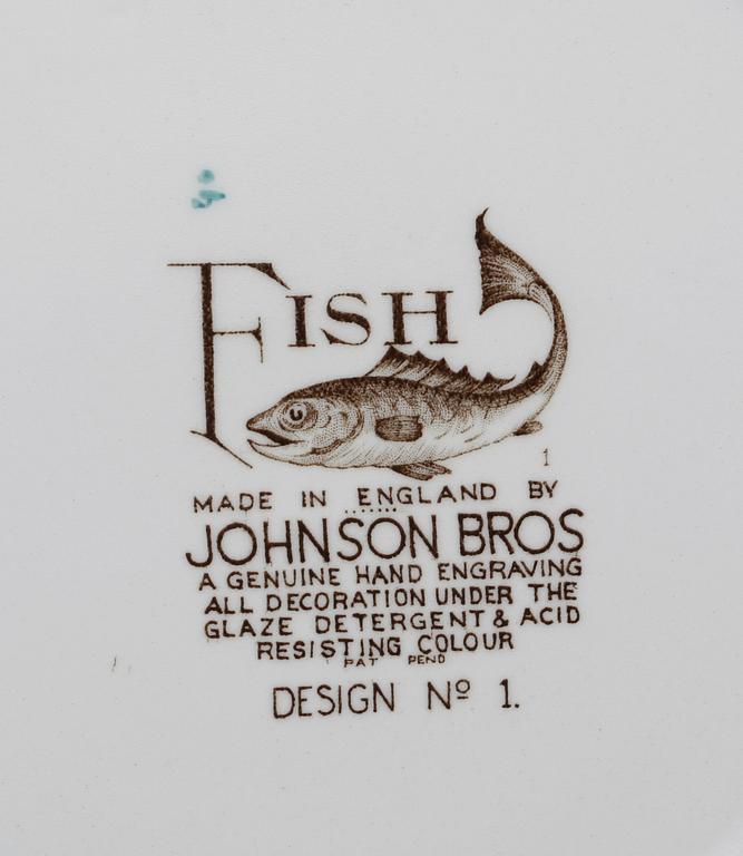 FISKTALLRIKAR, 12 st, flintgods, Johnson Bros, England.