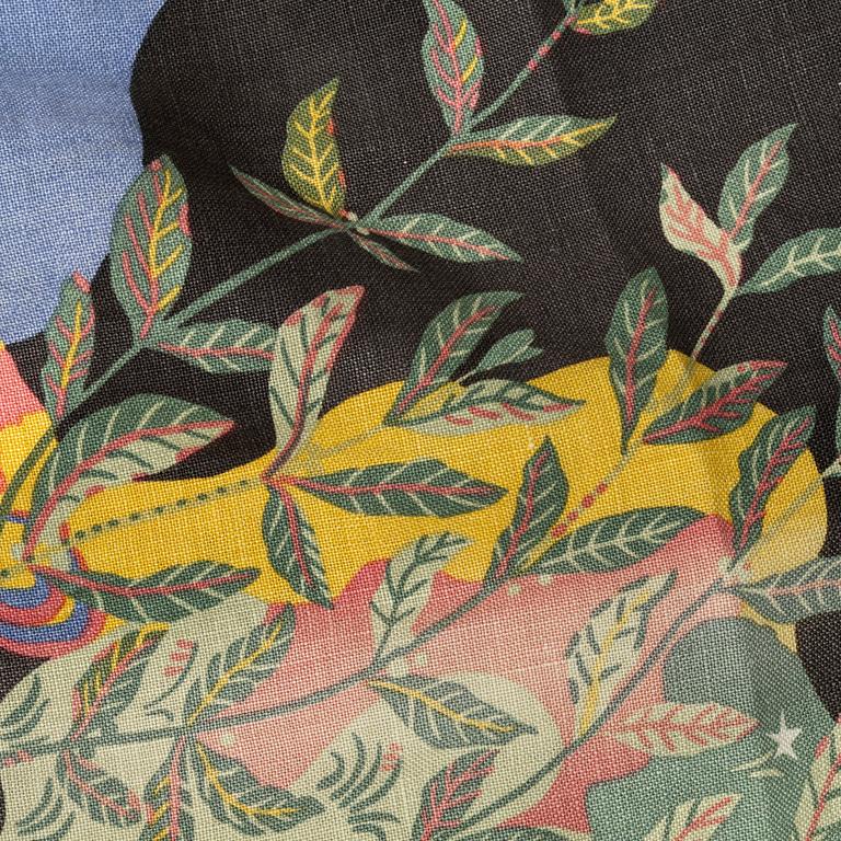 Josef Frank, two linen curtains, 'Anakreon', Firma Svenskt Tenn.