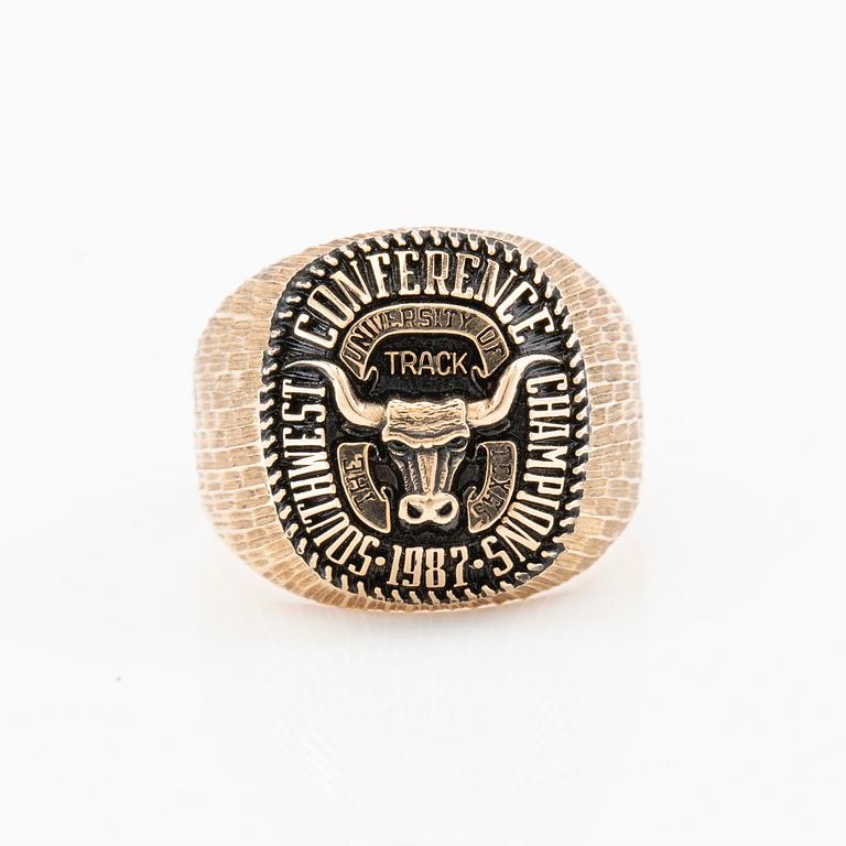 Ring "Texas Longhorn" Southwest Conference Champions 1987 Track, The University of Texas.