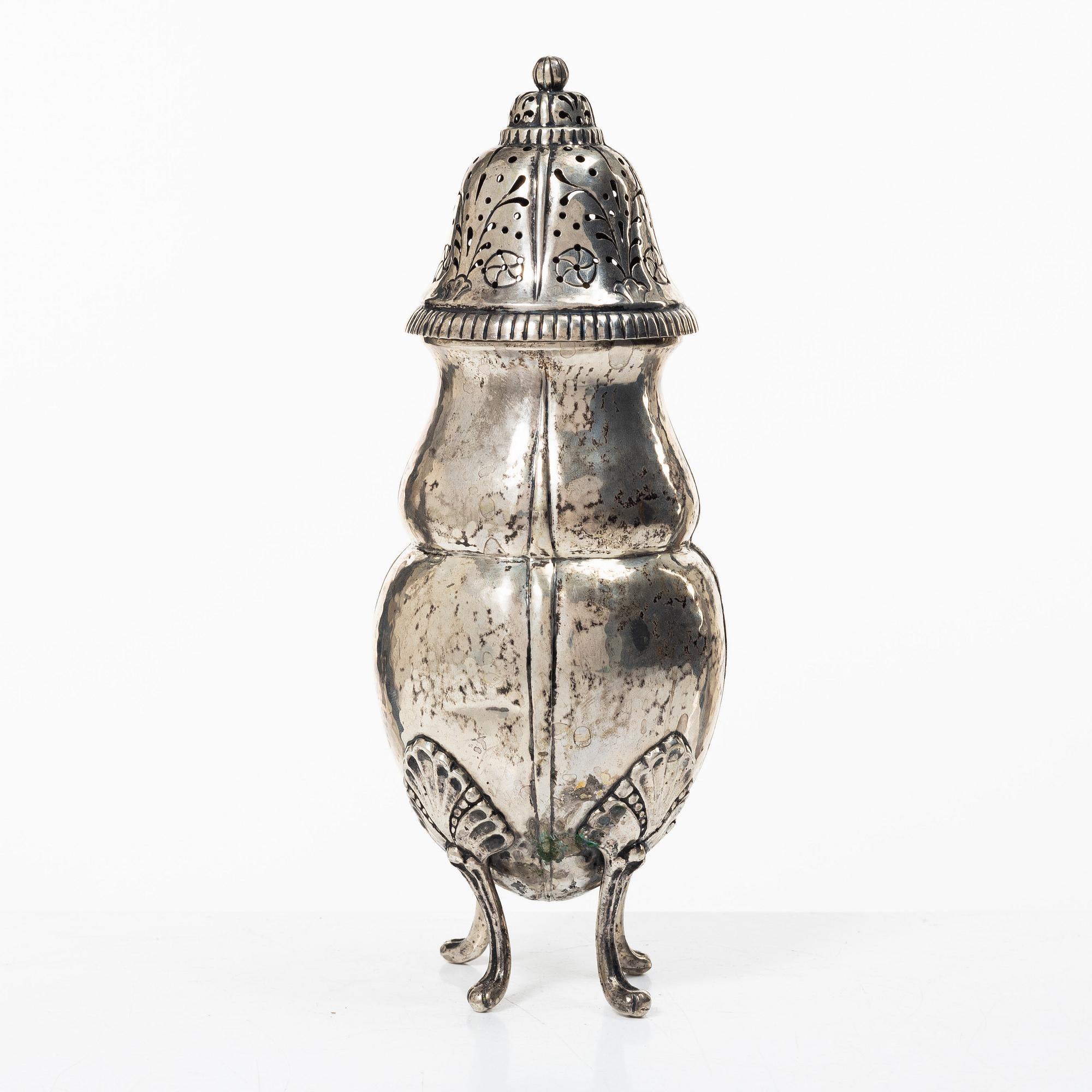 K. Anderson, a Rococo style silver shaker, Stockholm 1928.