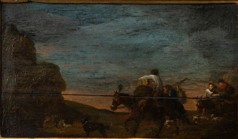 Dutch school, 16th/17th century, Company in the countryside.