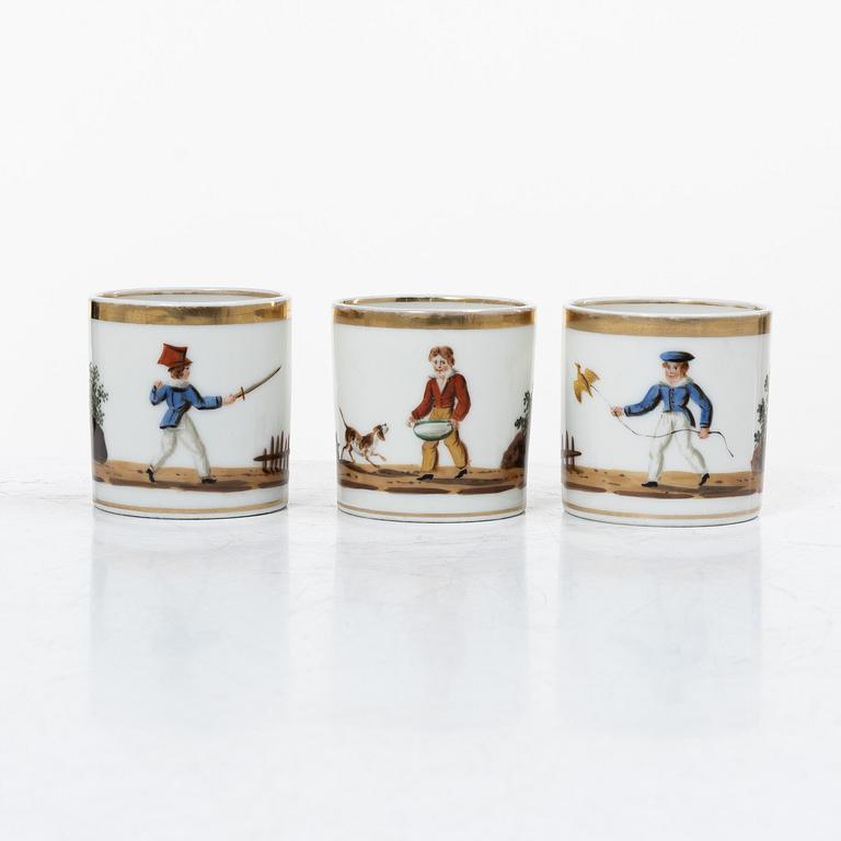 Service pieces, 12 pcs, porcelain, Empire, first half of the 19th century.