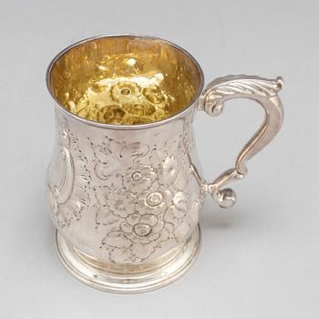 An english silver tankard, John Swift, London 1752.