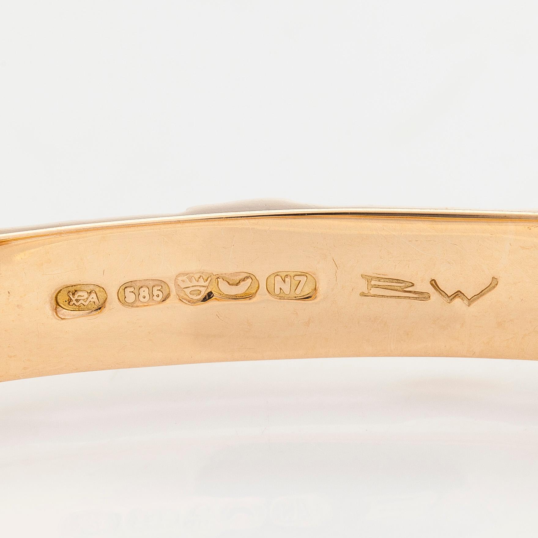 Björn Weckström, a 14K gold bracelet 'Tundra' for Lapponia 1969.