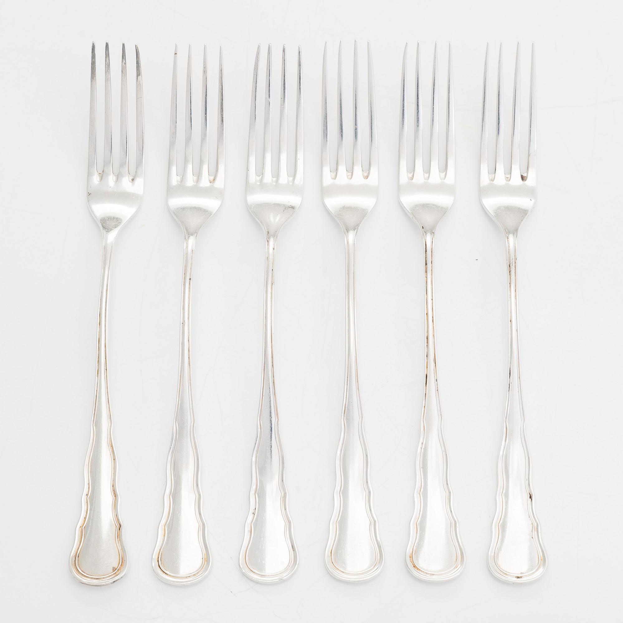 A 17-piece silver cutlery set, CG Hallberg, Stockholm, 1931-36.
