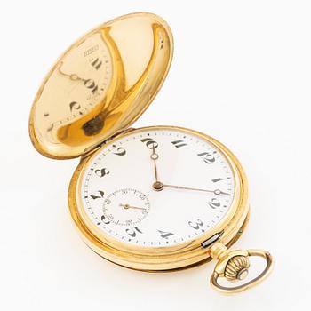Fickur, 18k guld, savonett, 53 mm.