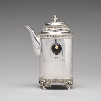 Johan Stras, kaffekanna/cylinderkanna, silver, Stockholm 1783. Gustaviansk.