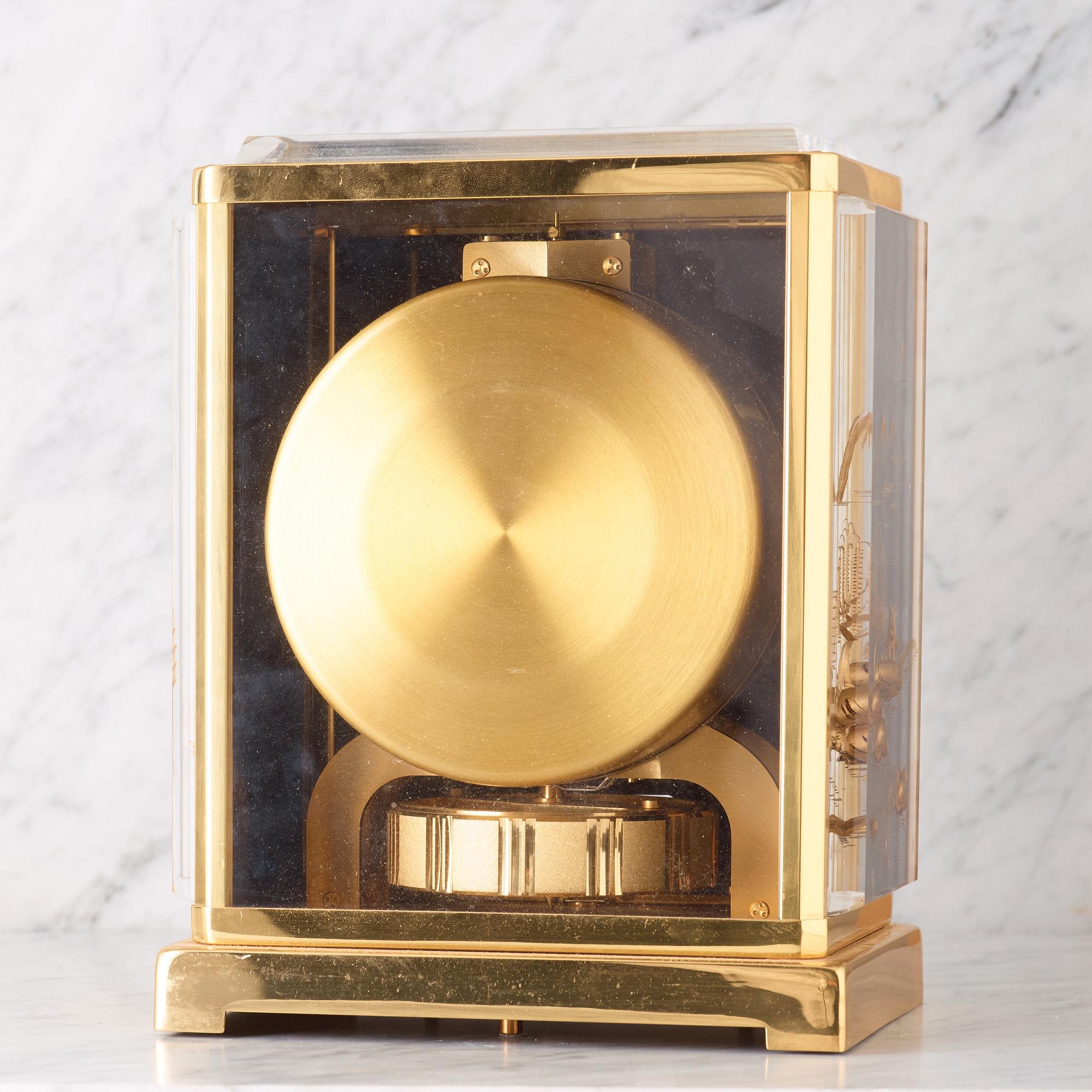 JAEGER-LE COULTRE, Atmos, "Black Chinoiserie Marina", table clock, 24 x 18.5 x 12.5 cm.