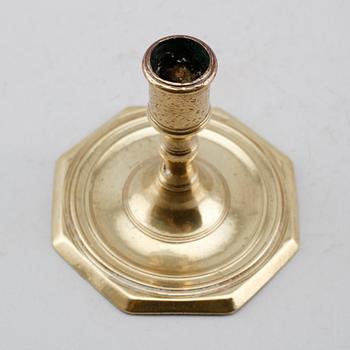 LJUSSTAKE, mässing, barock, 1700-tal.