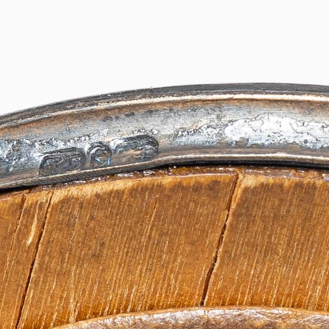 Two sterling Silver Guilloche Enamel frames, marks of David Andersen, Oslo Norway early 20th century.