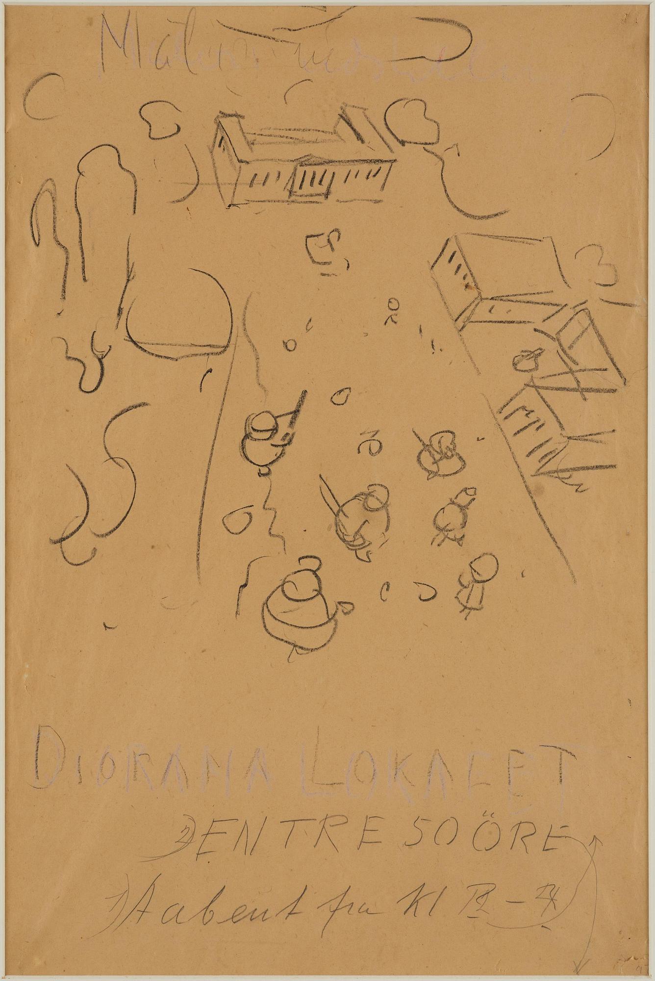 Edvard Munch, Study for "Exhibition poster. Tethered eagle", a pair.