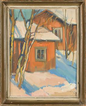 Ilmari Huitti, oil on board, signed and dated -54.