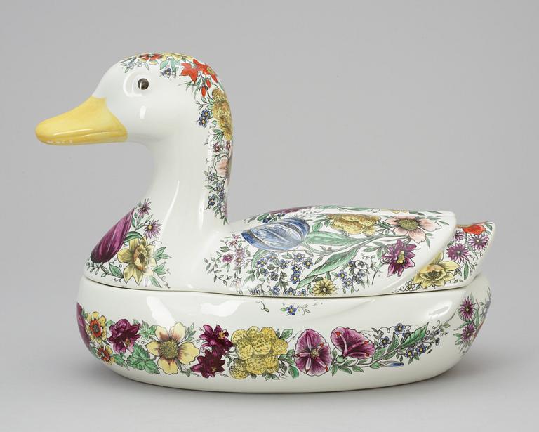 A Piero Fornasetti "Anitra fiorata" tureen, Milano, Italy.