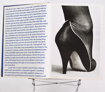 Helmut Newton, Signed book published by Taschen, Monte Carlo, 1999, ed 10000, with a metal table.