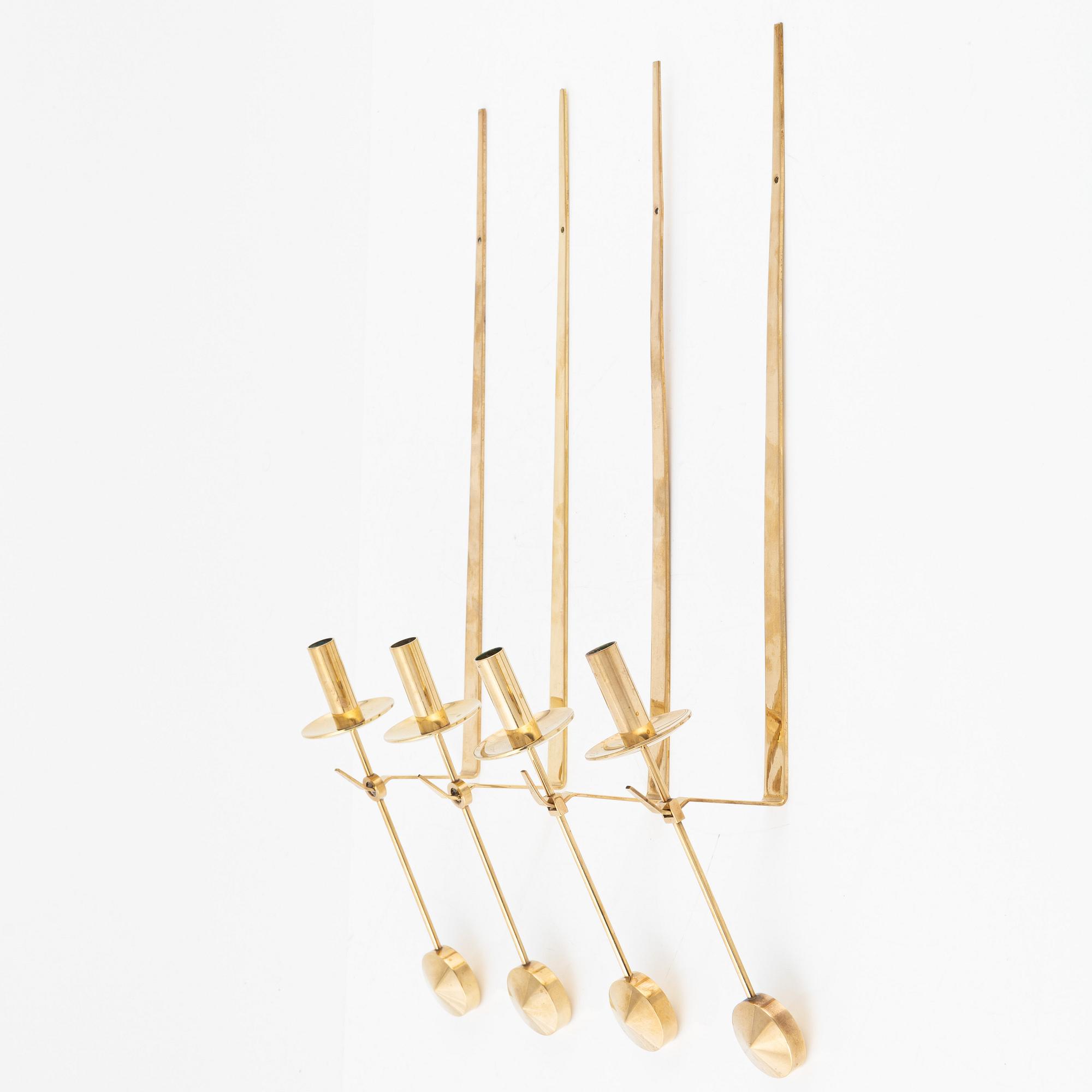 Pierre Forssell, a set of four 'Pendeln' wall lights from Skultuna, late 20th Century.