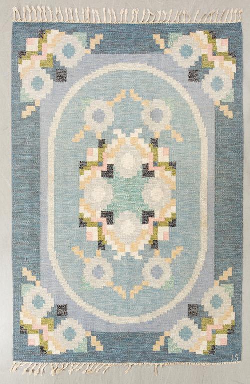 Ingegerd Silow, Rug, flat weave, signed, approximately 233x167 cm.