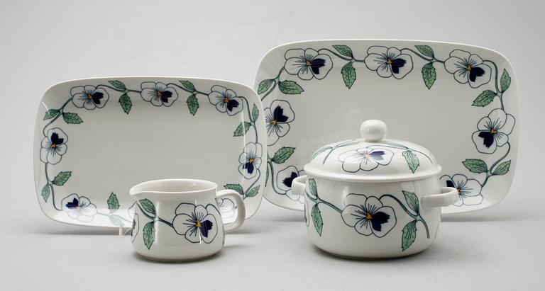 MATSERVIS, 44 del, porslin, "Sylvia", Sylvia Leuchovius, Rörstrand.