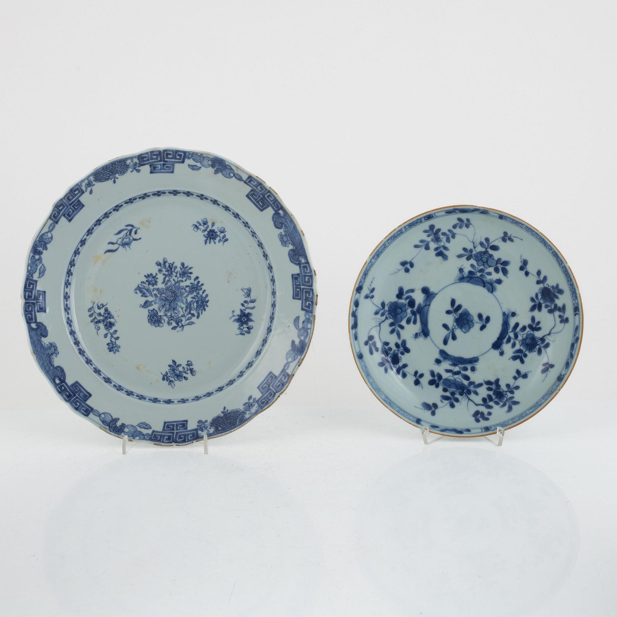 Fat, 5 st, porslin, Qingdynastin, Kina, 1700-tal.