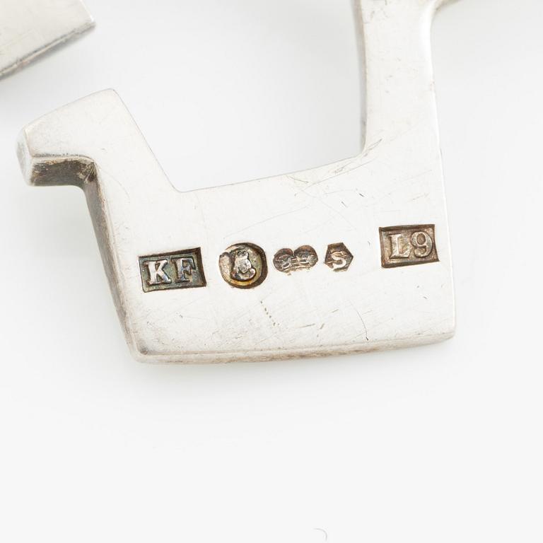 PA Lundahl-Terrs, a crown, two bracelets, a brooch, a earring, and a pendant, silver, Stockholm and Växjö, among others 1961.